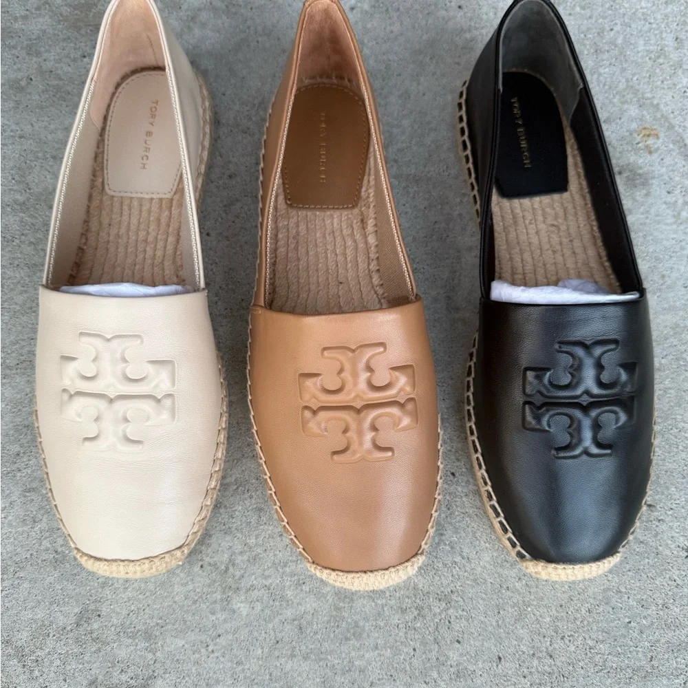 New Tory Burch Dulce EVERLY LEATHER ESPADRILLE NEVADA RETRO